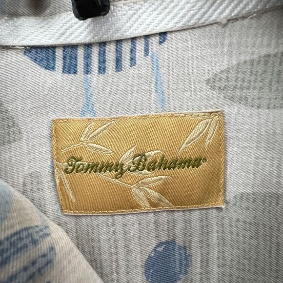 Tommy Bahama Shirt Mens Large Blue Silk Floral Camp Button Up Casual Hawaiian - Picture 9 of 13